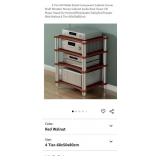 4 Tier AV Media Stand, Red Walnut*appears