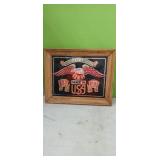 Harley Davidson Wooden Framed Mirror  14" wide X