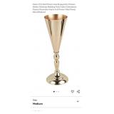 14" - Set of 2 Gold Flower Vases*appears new,