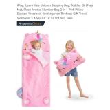 2 In 1 Kids Unicorn Sleeping Bag/Throw Pillow,