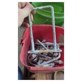 3 Buckets of Clamps, & Chain & Screws