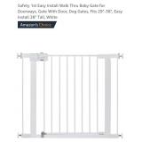 Walk Thru Baby Gate Fits 29"-38" W Doorways, 28"