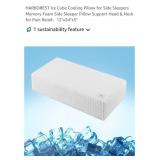 Memory Foam Ice Cube Cooling Pillow & Blue Silk