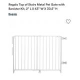 NEW Regalo Top of Stairs Metal Pet Gate with