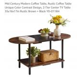 NEW Mid Century Modern Coffee Table, 35" x 16" x
