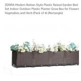 4 Pk Plastic Raised Garden Bed Set, Modern
