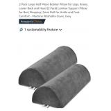 2 Pk Lumbar Support Pillows, Large Half Moon