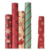 5 Rolls Christmas Wrapping Paper *4 new, 1