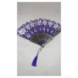 Hand Held Folding Fan. Purple