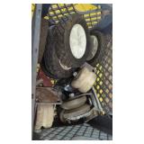 Milk Crate of Wheels, Lawnmower, Shop Carts,