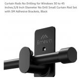 NEW 30" - 45" No Drill Small Curtain Rod Set w/