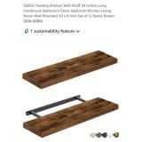 NEW Set of 2 Floating Shelves, 24", Rustic Brown