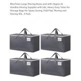 4 Pk Large Moving/Storage Bags w/ Zipper &