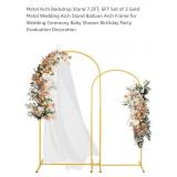 NEW Set of 2 Gold Metal Wedding Arches (7.2FT,