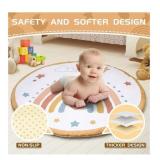 Baby Gym & Play Mat w/ Non Slip Backing & 4 Toys,
