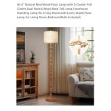 65.5" Natural Real Wood Floor Lamp w/ "S" Cluster
