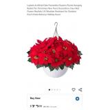 Artificial Poinsettia Flower Hanging