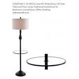 NEW 60" LED Side Table (Glass) & Floor Lamp w/
