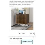 Smuxee Walnut Wooden Night Stand, Mid Century