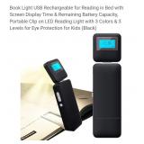NEW Book Reading Light w/ Time Display, USB