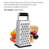 NEW Cheese Grater w/ Non-Slip Bottom, Stainless