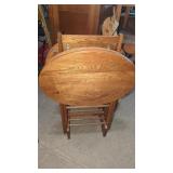 Estate. Set of 4 Wood TV Tables on Stand