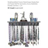 NEW Medals Award Rack w/ Trophy Shelf, Black, 24"