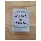 NEW "Spring has Sprung" Metal Block Decor, 5.25"