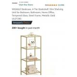 VASAGLE Bookcase, 4-Tier Bookshelf, Slim Shelving