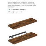NEW Set of 2 Floating Shelves, 24", Rustic Brown