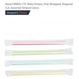 NEW 7.5" Boba Straws, Poly-Wrapped, Diagonal Cut,