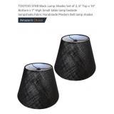 NEW Set of 2, 6" x 10" x 7" H Black Lamp Shades