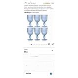 New- 6pcs Yungala Blue Wine Glasses - Set of 6