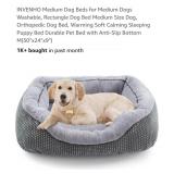 Size Medium Pet Bed, with Anti-Slip Bottom, Grey,