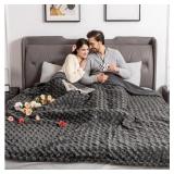 Queen Size Electric Heated Blanket, Faux Fur &