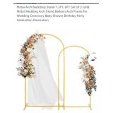 NEW Set of 2 Gold Metal Wedding Arches (7.2FT,