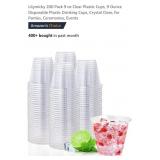 NEW  200 Pk - 9 oz Clear Plastic Cups, Clear