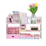 NEW Desk Organizer w/ Drawer, White & Pink