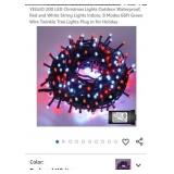 LED Christmas Lights Outdoor Waterproof, Red and