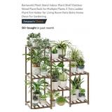 Plant Stand, Holds 7 Pots, Indoor, Wood *appears