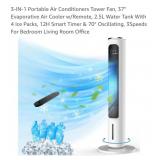 3-IN-1 Portable Air Conditioners Tower Fan, 37