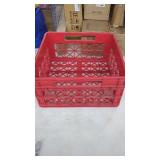 Red Plastic Crates 14" x 14" x7" DeepGreat to