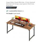 NEW 55" Gaming/Work Desk, Metal Frame, Rustic