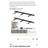 NEW 2pcs Floating Shelf Brackets (34"W) & Tools,