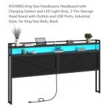 NEW King Size LED Light Strip Headboard w/