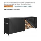NEW 8ft Firewood Storage Log Rack w/ Cover, Heavy