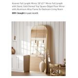 NEW 56"x21" Mirror Full Length w/ Stand, Gold