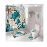 Sea Turtle Shower Curtain & Bathroom Rug