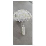 Satin Rose Bridal Bouquet, Ivory*appears new