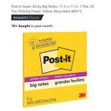 NEW Post-it Super Sticky Big Notes, 11" x 11"